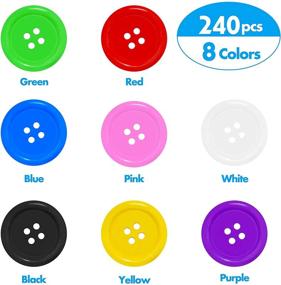 img 3 attached to 🧵 240 Pieces Resin Buttons in 8 Colors - 25mm Round, Multicolored, 4 Holes - Ideal for Sewing Crafts (1 Inch)