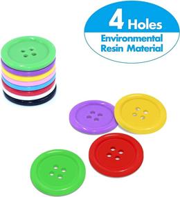 img 1 attached to 🧵 240 Pieces Resin Buttons in 8 Colors - 25mm Round, Multicolored, 4 Holes - Ideal for Sewing Crafts (1 Inch)