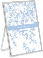 🖼️ laura ashley 5x7 silver flat metal picture frame: vertical display with pull-out easel stand for tabletop, counterspace, shelf, and desk логотип