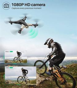 img 3 attached to 🚁 Syma X300 Foldable Drone with Camera: 1080P FHD FPV Live Video, Optical Flow Positioning, Tap Fly, Altitude Hold | Ideal for Adults & Kids Beginners | Includes 2 Batteries for 40mins Flight Time