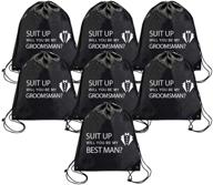 🎁 7 pack snogisa groomsmen proposal bags - ideal groomsmen present ideas, 1 best man & 6 groomsman gifts set. will you be my groomsman? premium groomsman bags in black логотип