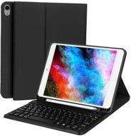 🔌 ipad 7th gen/8th generation 2020 keyboard case - smart wireless, detachable keyboard, apple pencil holder, bluetooth, full protection - black logo