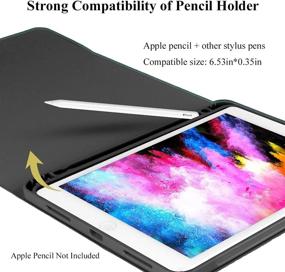 img 3 attached to 🔌 iPad 7th Gen/8th Generation 2020 Keyboard Case - Smart Wireless, Detachable Keyboard, Apple Pencil Holder, Bluetooth, Full Protection - Black