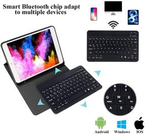 img 2 attached to 🔌 iPad 7th Gen/8th Generation 2020 Keyboard Case - Smart Wireless, Detachable Keyboard, Apple Pencil Holder, Bluetooth, Full Protection - Black