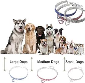 img 1 attached to Sparkling Rhinestone Pet Collar with Love Heart - Adjustable Mini Diamond Necklace Collar for Cute Pets - Soft Velvet Breakaway Collar for Small Dogs and Cats