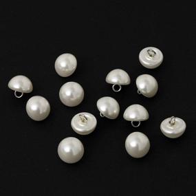 img 1 attached to 💍 TR-12201 Off White 10mm Bridal Pearl Plastic Button with Shank Back - Set of 12 pcs