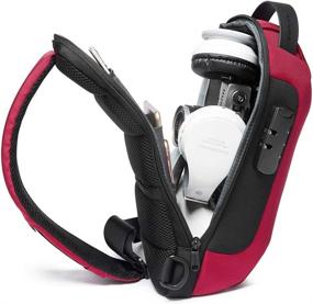 img 1 attached to 🔒 Secure and Stylish Anti-Theft Sling Chest Bag: Waterproof Crossbody Shoulder Bag with USB Charging Port (Red) - Ideal for Men and Women