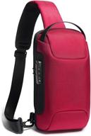 🔒 secure and stylish anti-theft sling chest bag: waterproof crossbody shoulder bag with usb charging port (red) - ideal for men and women логотип