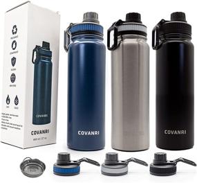 img 2 attached to 🧃 27 oz Stainless Steel Vacuum Insulated Sports Water Bottle - Hot/Cold Sweat-free, Leakfree & BPA-free - Wide Mouth Spout Lid with Tea Strainer - Hydration, Functional Gift (Black)