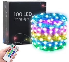 img 4 attached to 🎄 Hrabn Fairy Lights: 32.8 Ft Christmas Lights with Remote - 100 LED Beads, USB Powered RGB Color Changing - Perfect for Festive Decorations!