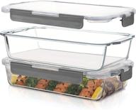 🍲 superior glass casserole dish set - 2-piece premium glass bakeware and food-storage with leakproof design, hinged locking lids, and freezer-to-oven-safe baking-dish логотип