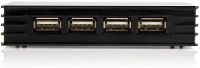 img 2 attached to 🖥️ StarTech.com ST4202USB: Compact 4 Port Black USB 2.0 Hub for Mac/PC laptops - Bus-powered or with Power Adapter - Portable Hub