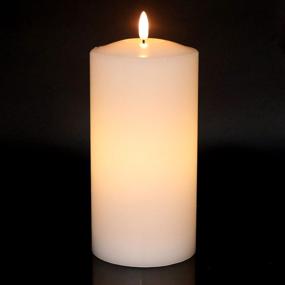 img 4 attached to 🕯️ DRomance Large White Flameless Candle Battery Operated with Timer, Real Wax LED Candle for Indoor Wedding Dinner Christmas Decor, 4x9 inch