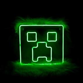 img 1 attached to Gaming Light Bedroom Decor: Neon Signs, Wall Decals, Minecraft 🎮 Lamp, Perfect for Gamers, Teens, Man Caves - USB Powered Switch