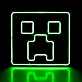 img 4 attached to Gaming Light Bedroom Decor: Neon Signs, Wall Decals, Minecraft 🎮 Lamp, Perfect for Gamers, Teens, Man Caves - USB Powered Switch