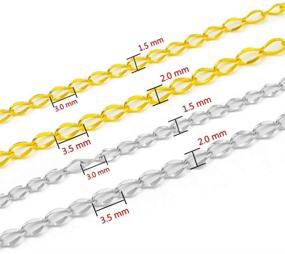 img 2 attached to 33FT Stainless Steel Necklace Jewelry Chains - Gold Silver Twisted Cable Chains | Extender Chains Link Bulk for Jewelry Makings