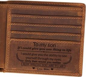 img 4 attached to Personalized Engraved Wallet Gradation Ideas Best Christmas Men's Accessories for Wallets, Card Cases & Money Organizers