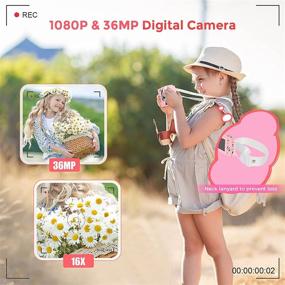 img 2 attached to Детская камера NEZINI: Полноразмерная цифровая мини-камера для детей с разрешением Full HD 1080P, 16-кратным увеличением, 2 режимами зарядки и 2,4-дюймовым LCD-экраном - идеальная карманная камера для начинающих (розовая)