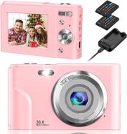 детская камера nezini: полноразмерная цифровая мини-камера для детей с разрешением full hd 1080p, 16-кратным увеличением, 2 режимами зарядки и 2,4-дюймовым lcd-экраном - идеальная карманная камера для начинающих (розовая) логотип