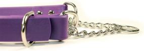 img 1 attached to Adjustable Waterproof Dog Collar with Half-Check Stainless Steel Chain - Perfect for Training and Comfy Sleep