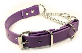 img 3 attached to Adjustable Waterproof Dog Collar with Half-Check Stainless Steel Chain - Perfect for Training and Comfy Sleep