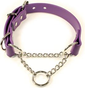 img 2 attached to Adjustable Waterproof Dog Collar with Half-Check Stainless Steel Chain - Perfect for Training and Comfy Sleep