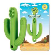 cactus baby teething toys - soft silicone teether and training toothbrush for newborns and toddlers, bpa free, soothes sore gums, self-soothing pain relief logo
