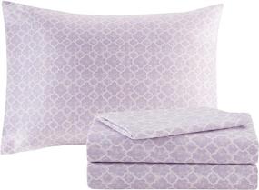 img 1 attached to 🌸 Madison Park Essentials Cozy Floral Bed in a Bag Comforter Set - Complete Cotton Sheet Set, All Season Cover, Decorative Pillow, Lafael, Purple Queen (90"x90") - 9 Piece Bundle