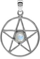 🌟 925 sterling silver pentagram star pendant with silvershake natural moonstone logo