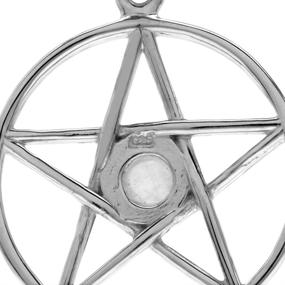 img 2 attached to 🌟 925 Sterling Silver Pentagram Star Pendant with Silvershake Natural Moonstone