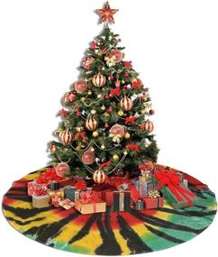 img 1 attached to 🐾 ANANGTEE Black Tie Dye Pet Carpet Blanket Mat - Rustic Party Farmhouse Lollipop Decorations - Large Christmas Tree Skirt 36,36