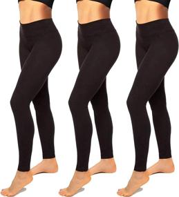 img 4 attached to 👖 Enhanced Performance: High Waisted Womens Black Seamless Workout Leggings for Running and Yoga – Tummy Control &amp; Plus Sizes Available