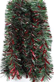 img 1 attached to 🎄 Fix Find 12ft Elegant Tinsel Garland - Green, Silver, & Red - Perfect for Christmas & Party Decorations