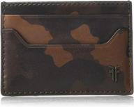 frye austin card case 👝 espresso: stylish men's wallet & card organizer logo