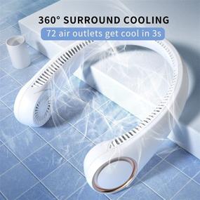 img 2 attached to BEQQKI Bladeless Neck Fan - Hands-Free Portable Personal Fan with 4000mAh Battery, USB Rechargeable, 3 Speeds, Upgraded Design with 72 Air Outlets - White