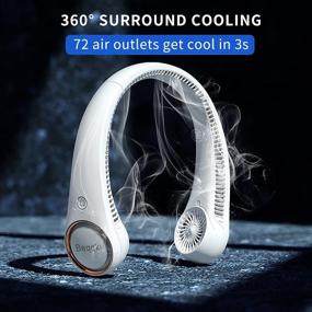 img 3 attached to BEQQKI Bladeless Neck Fan - Hands-Free Portable Personal Fan with 4000mAh Battery, USB Rechargeable, 3 Speeds, Upgraded Design with 72 Air Outlets - White