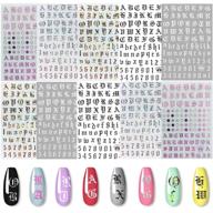 ebanku 5colors letter nail art stickers: enhance your nails 💅 with old english words & alphabet nail decals - 10 sheets included logo