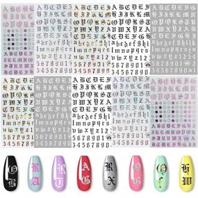 img 4 attached to EBANKU 5colors Letter Nail Art Stickers: Enhance Your Nails 💅 with Old English Words & Alphabet Nail Decals - 10 Sheets Included