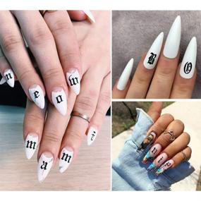 img 1 attached to EBANKU 5colors Letter Nail Art Stickers: Enhance Your Nails 💅 with Old English Words & Alphabet Nail Decals - 10 Sheets Included