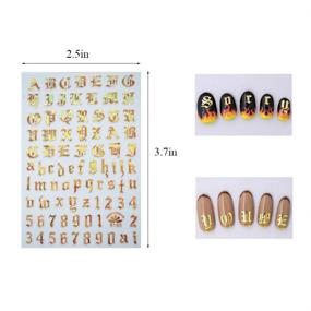 img 3 attached to EBANKU 5colors Letter Nail Art Stickers: Enhance Your Nails 💅 with Old English Words & Alphabet Nail Decals - 10 Sheets Included