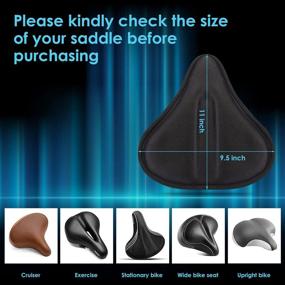 img 3 attached to 🚴 WOTOW Gel Bike Seat Cover Cushion: Maximum Comfort for Men and Women on Peloton, Cruiser, and Stationary Bicycles