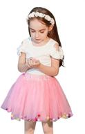 💫 buenos ninos girl's sparkling stars sequin ballet skirt - 3-layer dress-up tutu logo