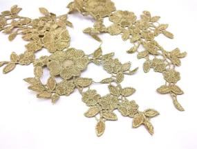 img 1 attached to 🌼 Stunning Gold Flower Leaves Applique Patch - Perfect for Sewing, Crafts, and Decorations