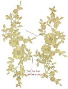 img 3 attached to 🌼 Stunning Gold Flower Leaves Applique Patch - Perfect for Sewing, Crafts, and Decorations