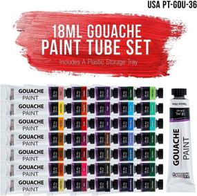 img 3 attached to Улучшите свои художественные творения с набором гуаши U.S. Art Supply Professional 36 цветов в 18 мл тюбиках - полный набор с цветовым миксером