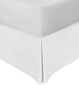 img 3 attached to 🛏️ Cotton Delight Bed Skirt Queen Size - 100% Natural Cotton, 800 Thread Count, Premium Tailored Fit, 18" Drop Length, White Solid