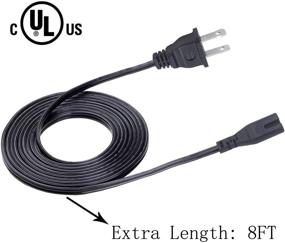 img 1 attached to 💡 UL Listed 8ft Power Cord for HP Deskjet Printers - Replacement 2 Prong IEC C7 AC Cable