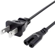 💡 ul listed 8ft power cord for hp deskjet printers - replacement 2 prong iec c7 ac cable logo