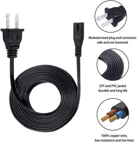 img 3 attached to 💡 UL Listed 8ft Power Cord for HP Deskjet Printers - Replacement 2 Prong IEC C7 AC Cable