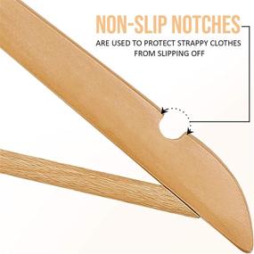 img 1 attached to 👕 Utopia Home Premium Wooden Hangers - 20 Pack - 360-Degree Rotatable Hook - Durable, Slim & Non-Slip - Shoulder Grooves - Lightweight Hangers for Coats, Suits, Pants & Jackets - Natural Finish